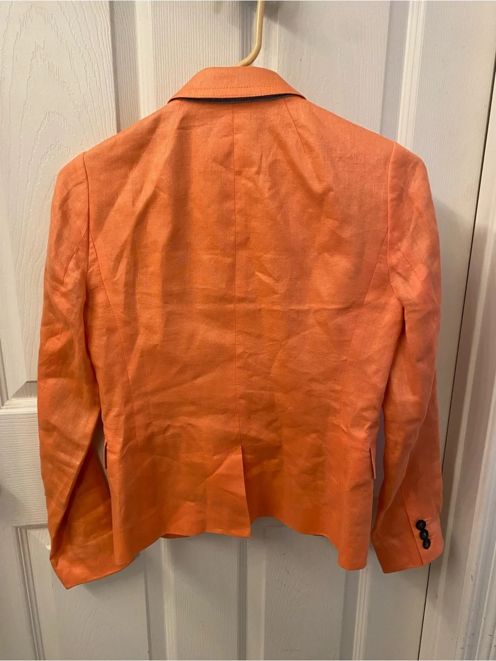 J. Crew Bright Orange schoolboy Blazer Two buttons 100%linen